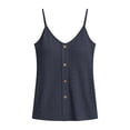 thumbnail image 4 of Amzcrzy Womens Tops Button Down Sleeveless Shirts for Women Versatile Casual Solid Color V Neck Going Out Tops Fashion Spaghetti Strap Summer Vacation OutfitsM, 4 of 9