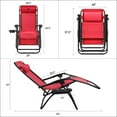 thumbnail image 6 of Devoko 2 PCS Zero Gravity Chair Outdoor Lounge Patio Chair Camp Reclining Lounge Chairs, Red, 6 of 6