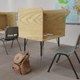 thumbnail image 2 of Flash Furniture Justin Stand-Alone Study Carrel with Top Shelf - Height Adjustable Legs and Wire Management Grommet - Oak Finish, 2 of 9
