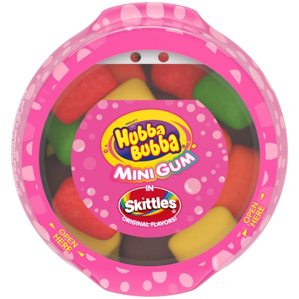 Hubba Bubba Skittles Original Bubble Gum – 6 Bottles × 40 Count Each – Assorted Fruit Flavor Chewing Gum