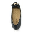 thumbnail image 3 of Victoria K Women's Pindot Gold Buckle Loafer Flats, 3 of 5