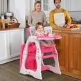thumbnail image 3 of Costway 3 in 1 Baby High Chair Convertible Play Table Seat Booster Toddler Feeding Tray Red, 3 of 10