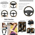 thumbnail image 5 of XYZCANDO Sunflower Skull Car Seat Covers Full Set Polyester Seatbelt Strap Pads Car Steering Wheel Cover Air Vent Storage Bag Car Coasters Wristlet Keychain,Pack of 15,Auto Interior Decor, 5 of 7