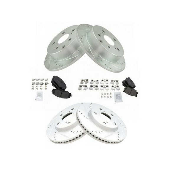 Front and Rear Brake Pad and Rotor Kit - Compatible with 2006 - 2018 Toyota RAV4 LE 2007 2008 2009 2010 2011 2012 2013 2014 2015 2016 2017