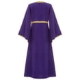 thumbnail image 4 of YiZYiF Kids Girls Renaissance Medieval Royalty Princess Dress Long Sleeve Party Dress Dark Purple 6, 4 of 6