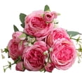 thumbnail image 2 of Ramo de rosas persas artificiales Ticfox 3 ramos 5 cabezas color morado rosado, 2 of 12