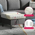 thumbnail image 2 of MUZZ Small Space Sectional Sofa – L-Shaped with Storage Ottoman & Movable Modules, Dark Grey Linen Living Room Couch, 2 of 7