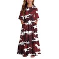 thumbnail image 2 of Girls Summer Maxi Dress Kids Camouflage Print Short Sleeve T-Shirt Dress for School Casual Dress with Pockets Red 11-12 Years, 2 of 7