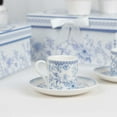 thumbnail image 4 of Efavormart Set of 2 White Blue Chinoiserie Porcelain Espresso Cups and Saucers with Matching Keepsake Gift Box, Bridal Shower Gift Set, 4 of 11