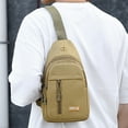thumbnail image 6 of WIZUTIZ Sling Bag for Men Outdoors Chest Bag for Men Mini Crossbody Bags with Convertible Shoulder Strap Shoulder Bags Gym Bags for Men Solid Bags Waterproof Durable Bag 1 PC Khaki, 6 of 6