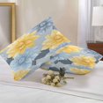 thumbnail image 3 of Outdoor Pillow Cover Yellow Blue Flowers Set of 2 Waterproof Throw Pillowcases Floral Leaf Decorative Patio Furniture Pillows for Couch Garden Indoor & Outdoor Use, 3 of 9