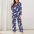 thumbnail image 2 of Honeii Cute Dog print Women's Pajama Sets Long Sleeve Button Down Sleepwear Nightwear Soft Pjs Lounge Sets-XX-Large, 2 of 7