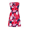 thumbnail image 5 of DailyTrove Women's Bold Floral Print Fit & Flare Dress, Sleeveless, Casual Beach & Garden Wear, Lightweight Rayon Blend, Solid Color Lining, 5 of 6