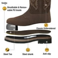 thumbnail image 3 of SMILIN Steel Toe Boots For Men Pull-on Western Work Boots,Dark Brown,Size 7, 3 of 9