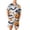 White, variant on Mens Spooky Halloween Pajamas Set Short Sleeve Button Up Sleepwear Shirt and Shorts Jack O Lantern Print Lounge PJs