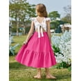 thumbnail image 2 of Arshiner Tween Girl Summer Dresses Easter Graduation Tie Back Flutter Sleeve Maxi Dress, 2 of 5