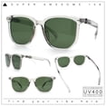 thumbnail image 2 of Gentlemanly Fancy Metal Hinge Oversized Thin Plastic Horn Rim Sunglasses Slate - Green, 2 of 8
