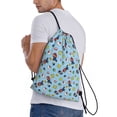thumbnail image 3 of Lsque Mario Print Drawstring Backpack Bag Sport Gym Sackpack Cinch Bags Drawstring Bags Draw String Sport Bag-Small, 3 of 8