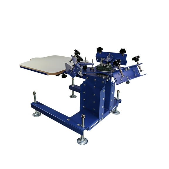 PreAsion 3 Color 1 Station Single Rotating Screen Printing Press DIY T-Shirt Machine