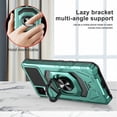 thumbnail image 3 of Compatible for TCL A3 Case / TCL A30 Case / TCL ION Z Case w/Tempered Glass Screen Protector [Military Grade] Ring Car Mount Kickstand Shockproof Hard Phone Case - Teal, 3 of 7