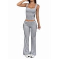 thumbnail image 2 of Conjuntos de 2 Piezas para Mujer, Conjuntos de Estar por Casa, Camisetas Sin Mangas, Pantalones Anchos y Chándales Flor Gris L, 2 of 7