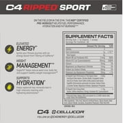 C4 Sport Ripped Pre-Workout Powder, Fruit Punch, 30 Servings