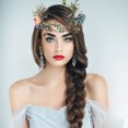 thumbnail image 3 of Wedding Flower Crown Adjustable Artificial Flower Headband Floral Headpiece, 3 of 10