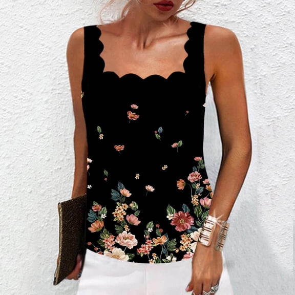 Brilliant Sleeveless Tops for Women Women's Casual Fashion Printed Collar Tops Shirt (Multi-color,L)