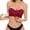 Red, variant on Women's Strapless Push Up Bra No Underwire Comfortable Backless Bralette with Removable Transparent Straps for Wedding Party Everyday Wear