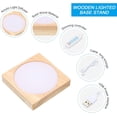 thumbnail image 3 of PATIKIL 4x4 Inch Wooden LED Light Base, Wood Light Display Base Stand Lighting with Dimmer for 3D Crystal Glass Aroma Stone Art, 3 Color White Light, 3 of 8