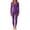 Purple, variant on Edvintorg Matching Sets Women Plus Size Fashion Crew Neck Long Sleeve Top and Pant Thermal Fleece Outfits 2 Piece Loungewear Women Clothing Black S