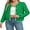Green, variant on Charmo Women's Chunky Cardigan Sweaters Contrast Trim Crew Neck Coat
