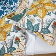 thumbnail image 4 of Quilt Queen Size Bedding Set - Rustic Floral Quilt Lightweight Reversible Dyed Oversized Bed Spread Coverlet with 2 Pillowsham for Home All Season Tropical Luxury Royal (Queen, Blue & Yellow), 4 of 7