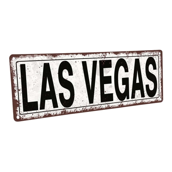 Las Vegas 4"x12" Metal Sign, Wall Décor for Home and Office