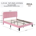 thumbnail image 3 of Taomika, Full Size Upholstered Platform Bed Frame with Adjustable Headboard-Pink, 3 of 9