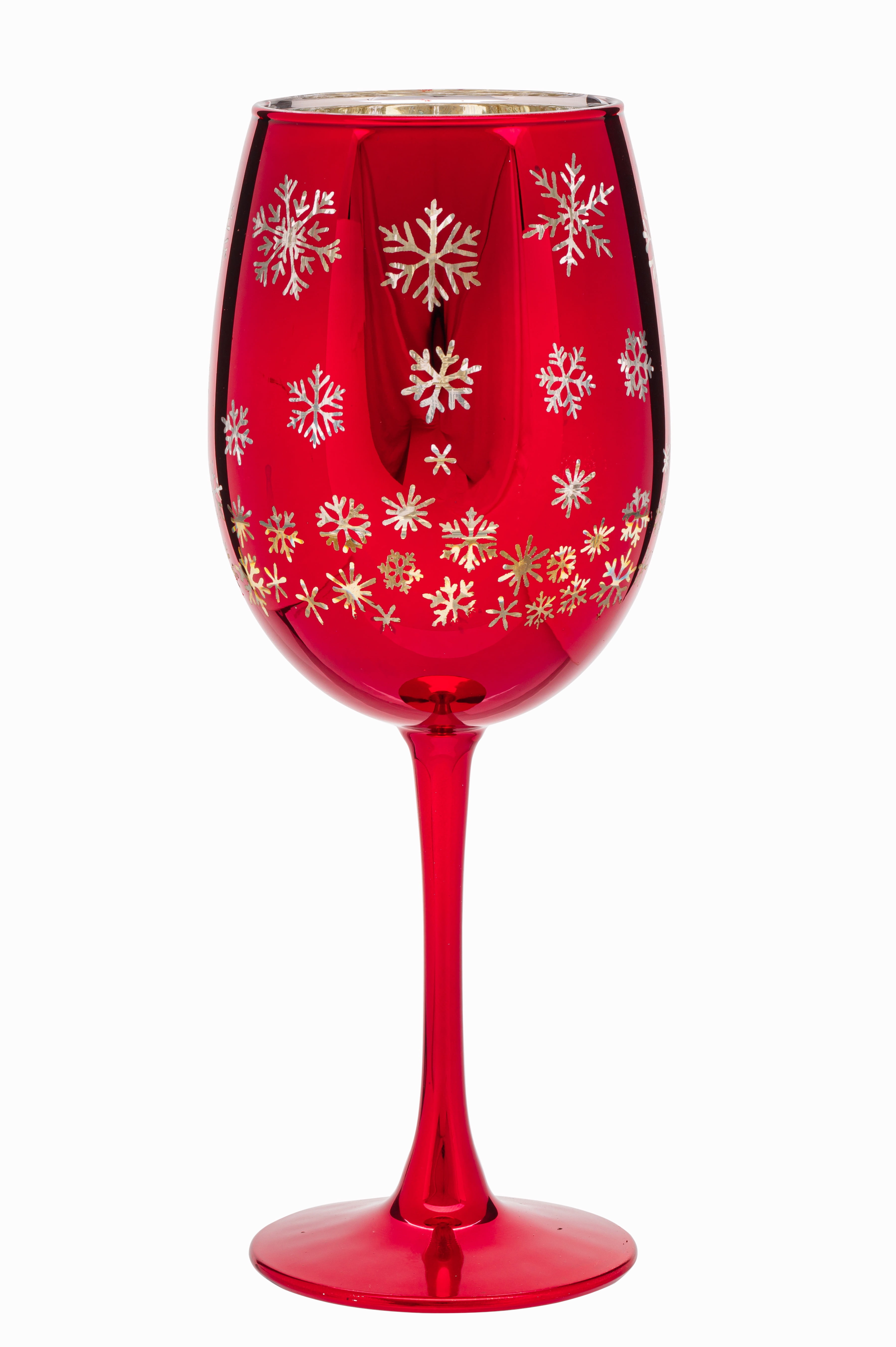 Snowflake Wine Glass 15.5 OZ Holiday Time