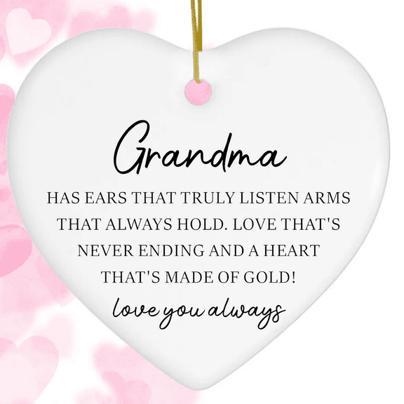 Heart-Shaped Christmas Ceramic Ornament, Perfect Christmas Gift for Grandma Nana Granny, Meaningful "You Make Christmas Bright" Keepsake, Festive Decor to Warm Her Heart This Holiday Season