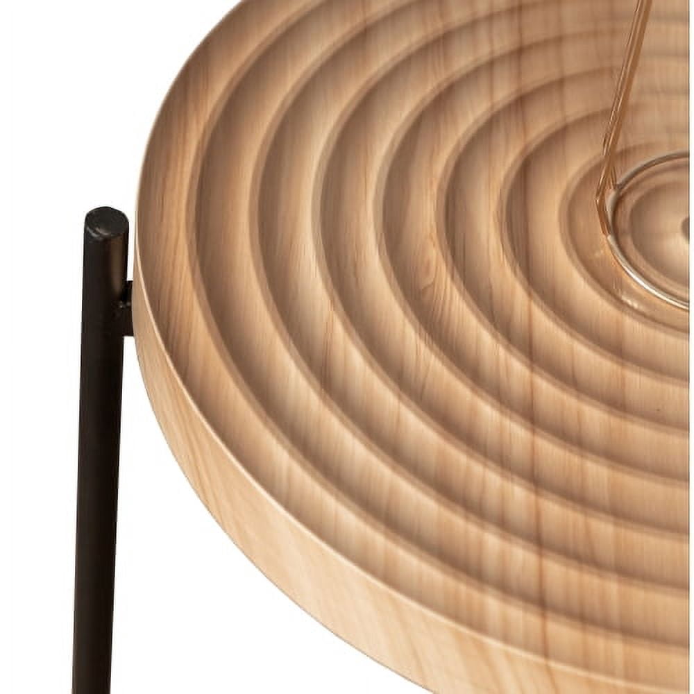 BSHTI Modern Thread Design Round Coffee Table,MDF Table Top with Cross Legs Metal Base(Set of 2 pcs )