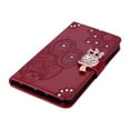 thumbnail image 5 of Dteck Case for OnePlus Nord N200 5G,Magnetic Bling Diamond Leather Card Holder Wallet Owl Pattern Case Kickstand Shockproof Protective Phone Cover with Wrist Strap,Winered, 5 of 7