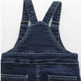 thumbnail image 5 of KIDSCOOL SPACE Baby Little Boys Girls Denim Overalls,Cute Jean Workwear,Deep Blue,18-24 Months, 5 of 7