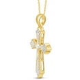 thumbnail image 2 of 1/6 Carat CT Natural Diamond Round Cut In 14k Yellow Gold Over Sterling Silver Cross Pendant Jewelry For Womens, 2 of 3