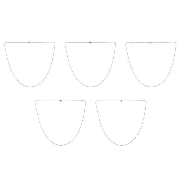 5X Cadena de Mujer de Joyeria, "O" Collar de Acero Inoxidable, Plata - 2 mm de - 65 cm de Longitud