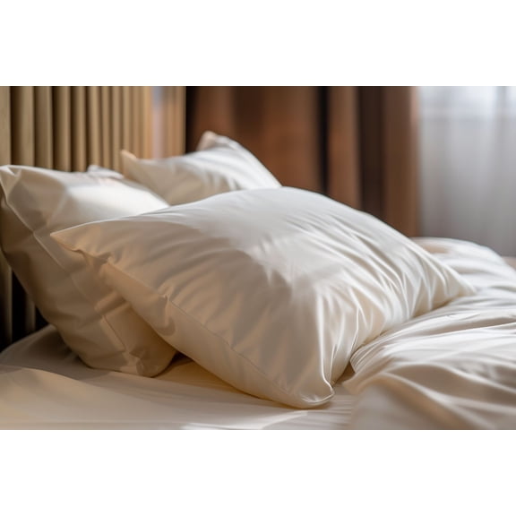 Sleep & Beyond 100% Organic Cotton Waterproof Pillow Case Encasement Comfortable and Breathable Protection Against Stains Leaks – Ivory Standard/Queen