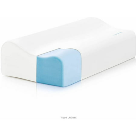 Linenspa Gel Memory Foam Contour Pillow, Standard, High