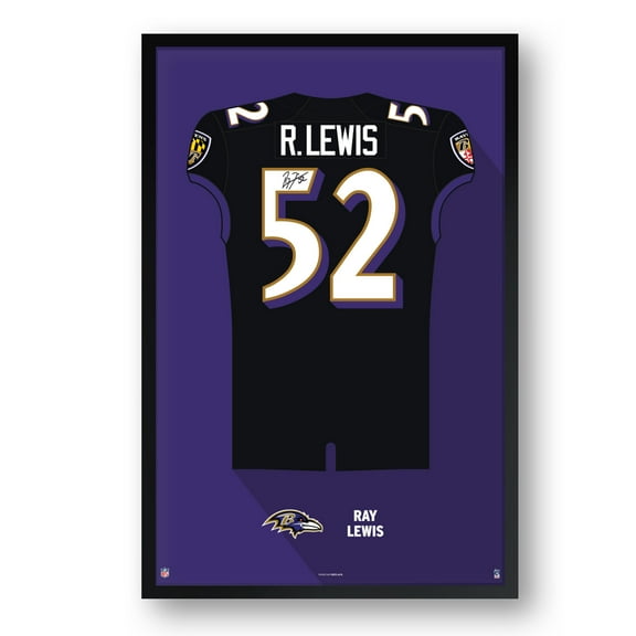 Ray Lewis Baltimore Ravens Framed 27" x 39" Retired Jersey Art Print