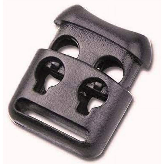 Double Hole Plastic Cord Locks End Spring Stop Toggle Stoppers (Black) (10)
