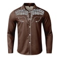 thumbnail image 3 of XDZJLR Men's Shirts Button Down Casual Fashion Western Style Print Loose Long Sleeved T Shirts for Men, 3 of 4