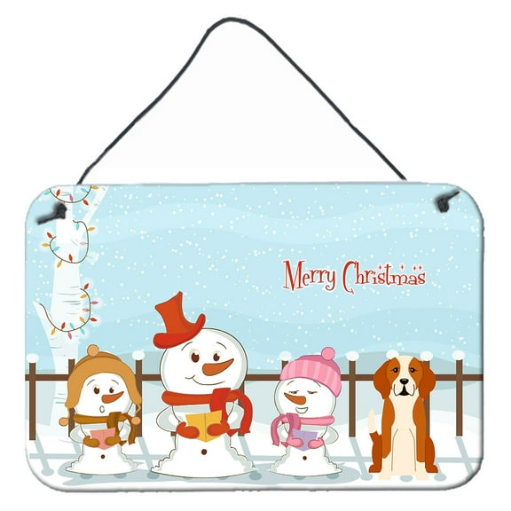 Carolines Treasures BB2441DS812 Merry Christmas Carolers English Foxhound Wall or Door Hanging Prints  8x12 multicolor