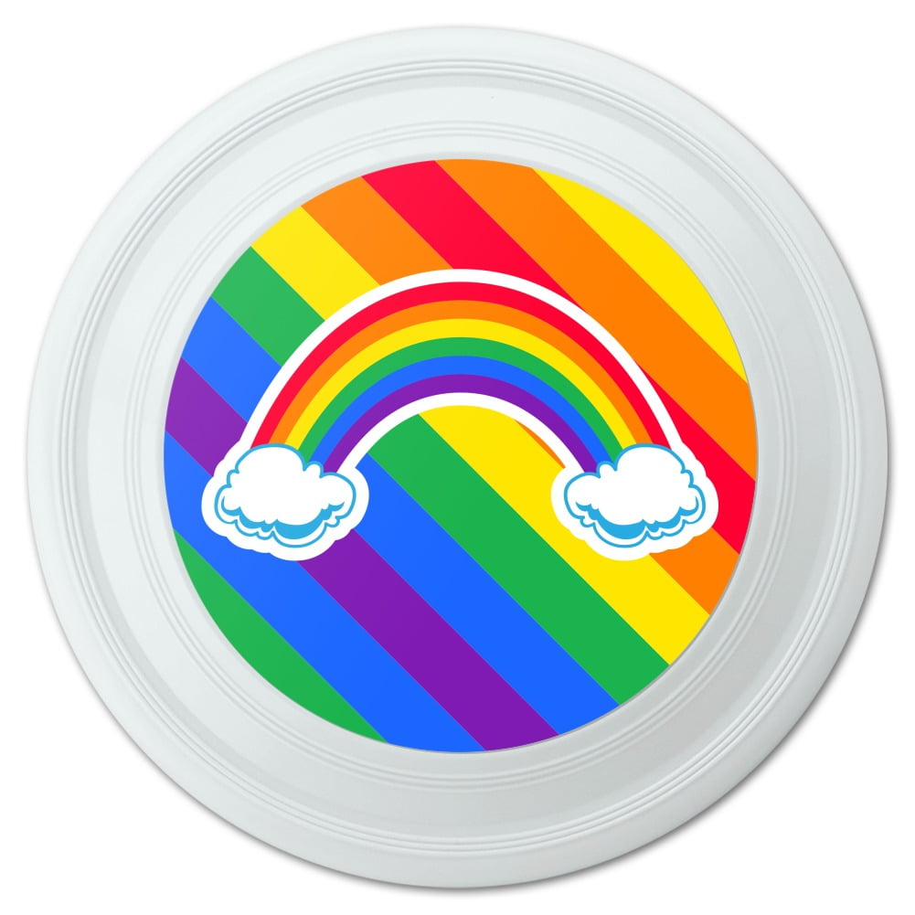 Double Rainbow with Clouds Novelty 9' Flying Disc