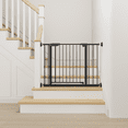 thumbnail image 2 of Black Pressure Mounted Baby & Pet Gate 29.5"-45.3" Wide with Wall Protector, No Drill Walk Through Safety Gate for Doorways & Stairs, 2 of 9
